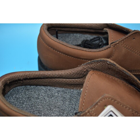 Hytest Sz 10 D Steel Toe Conductive Oxford Work Shoes Brown Leather Slip Grip - Picture 5 of 7